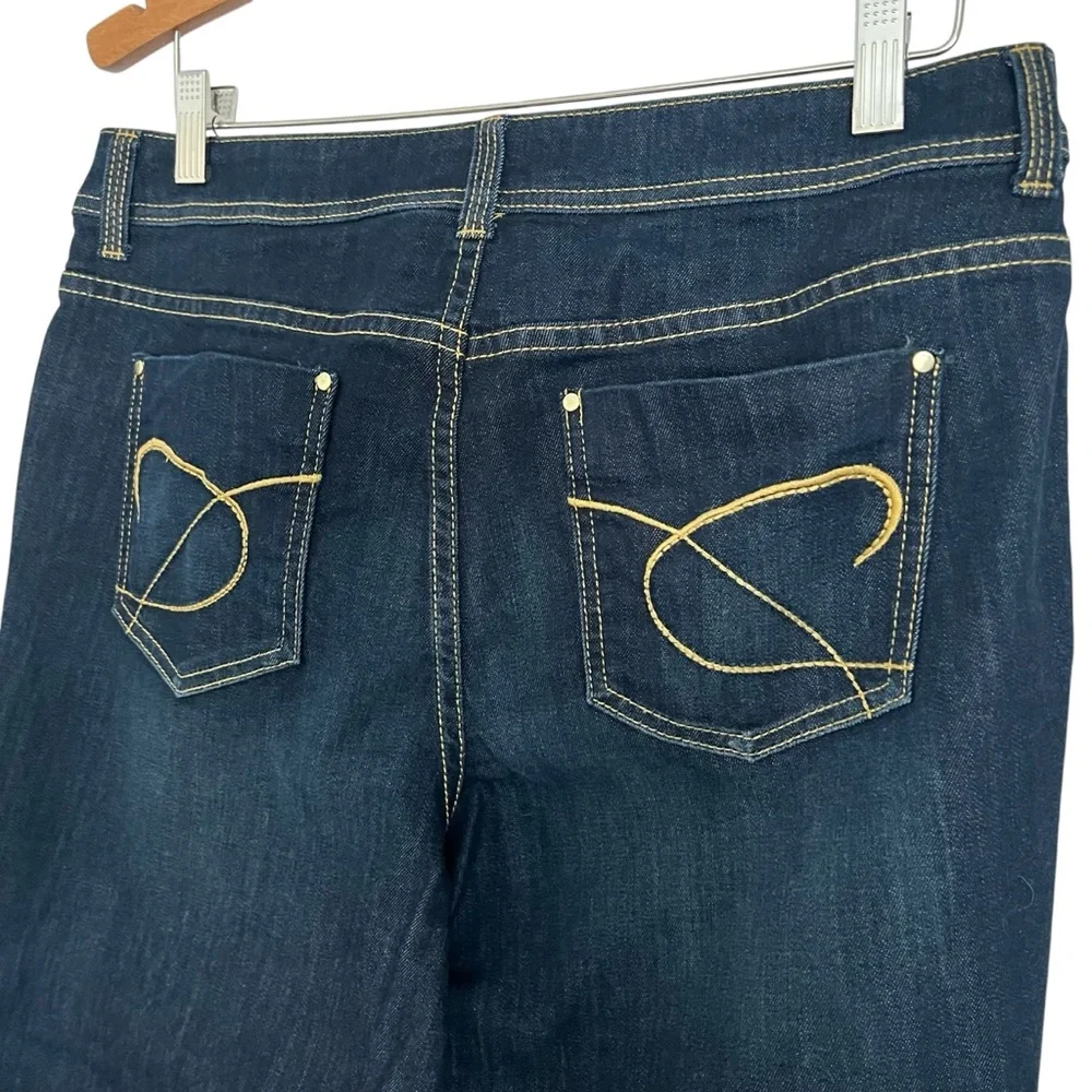 Chico's Platinum Dark Indigo Straight Leg Jeans C202 - Picture 4 of 6